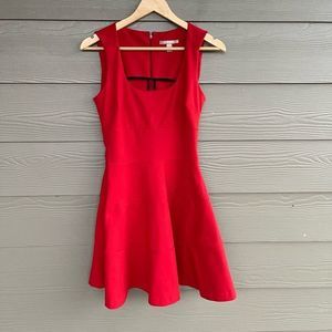 Banana Republic red fit and flare dress